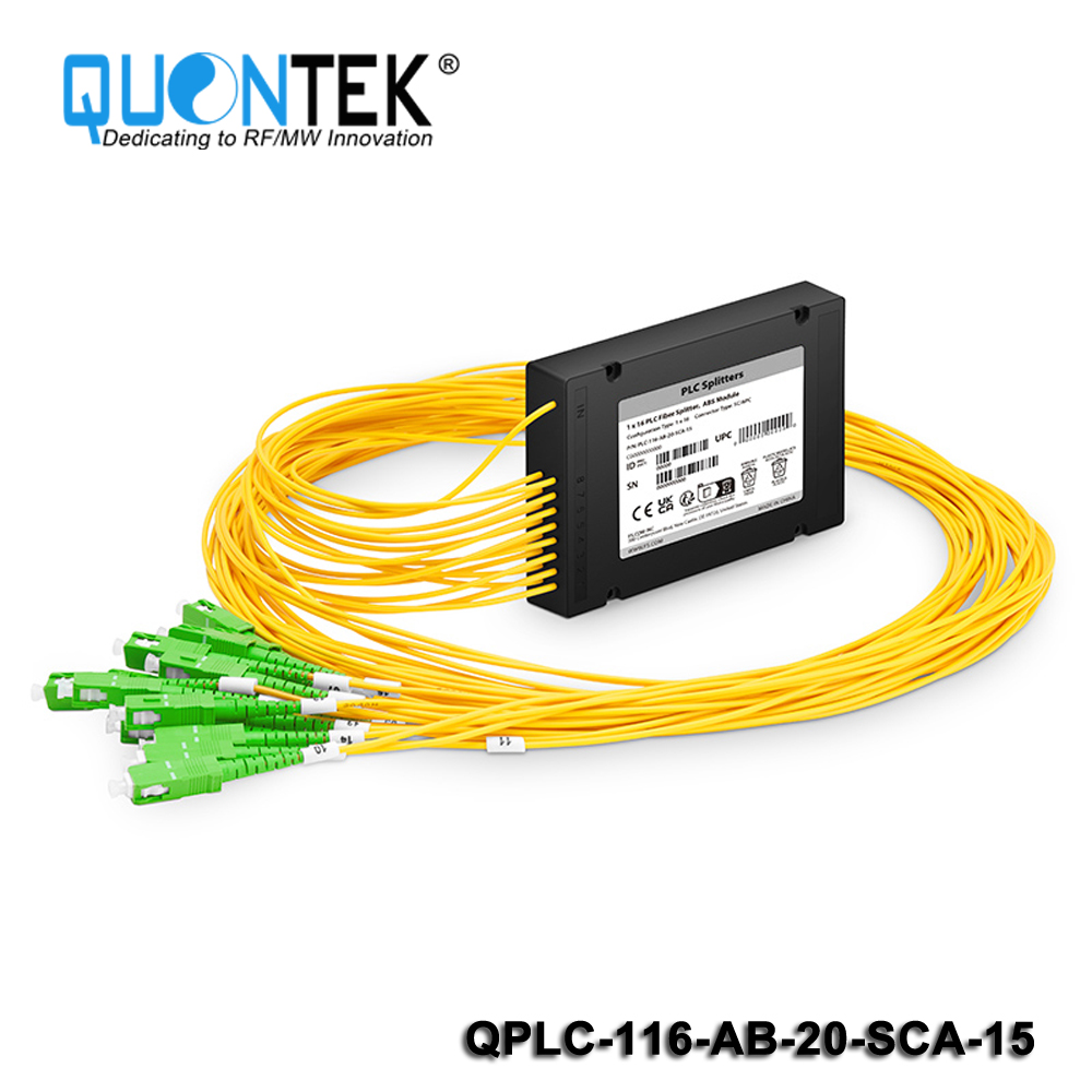 1 x 16 PLC Fiber Splitter, Splice/Pigtailed ABS Module, 2.0mm, SC/APC, Singlemode